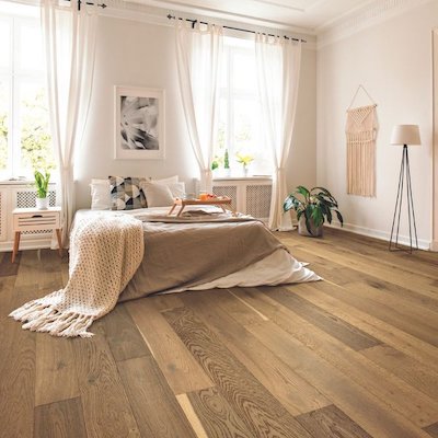 hardwood flooring in a bedroom